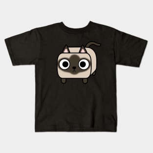 Siamese Kitty Cat Loaf with Crossed Eyes Kids T-Shirt